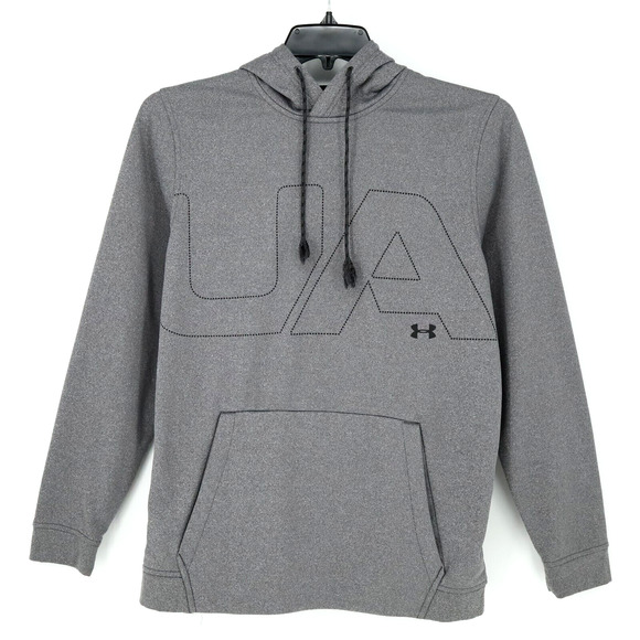 Under Armour Hoodie Sweatshirt Medium Mens Gray Coldgear Pullover Pouch Pocket - Picture 1 of 10